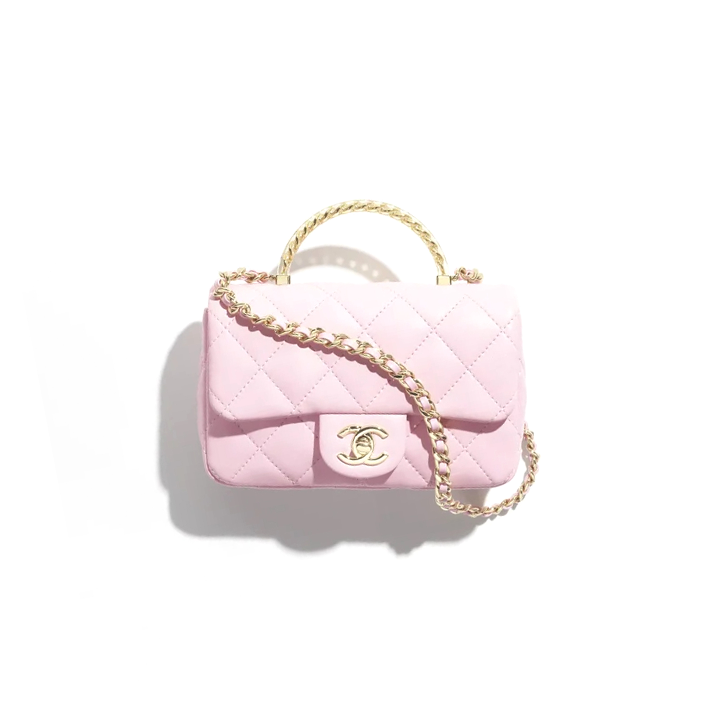 CHANEL MASTER LAMBSKIN QUILTED RESIN MINI TOP HANDLE FLAP AS4847 (19*12*6cm)